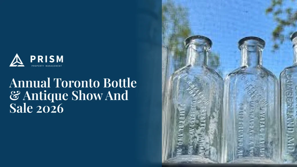 Vintage glass bottles displayed outdoors, representing the Toronto Bottle & Antique Show and Sale 2026.