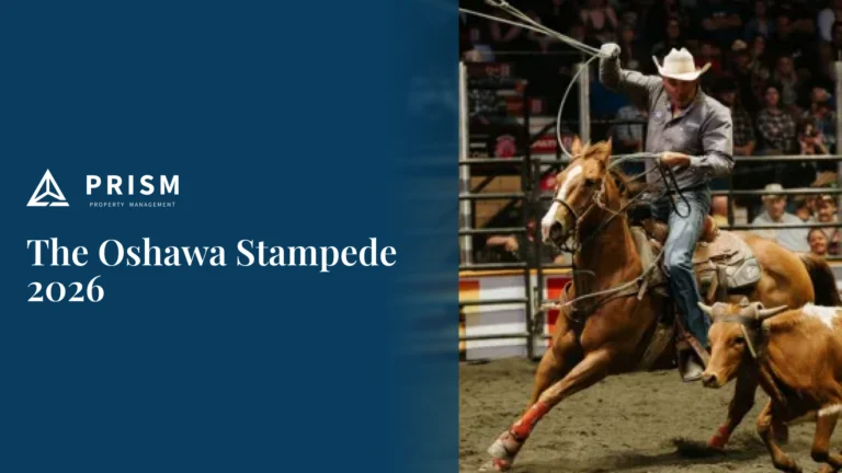 The Oshawa Stampede 2026 event banner featuring a rodeo roping event